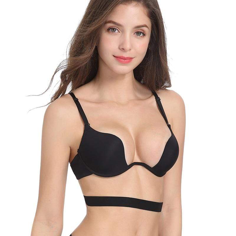 Biustonosz push-up z obniżonym zapięciem