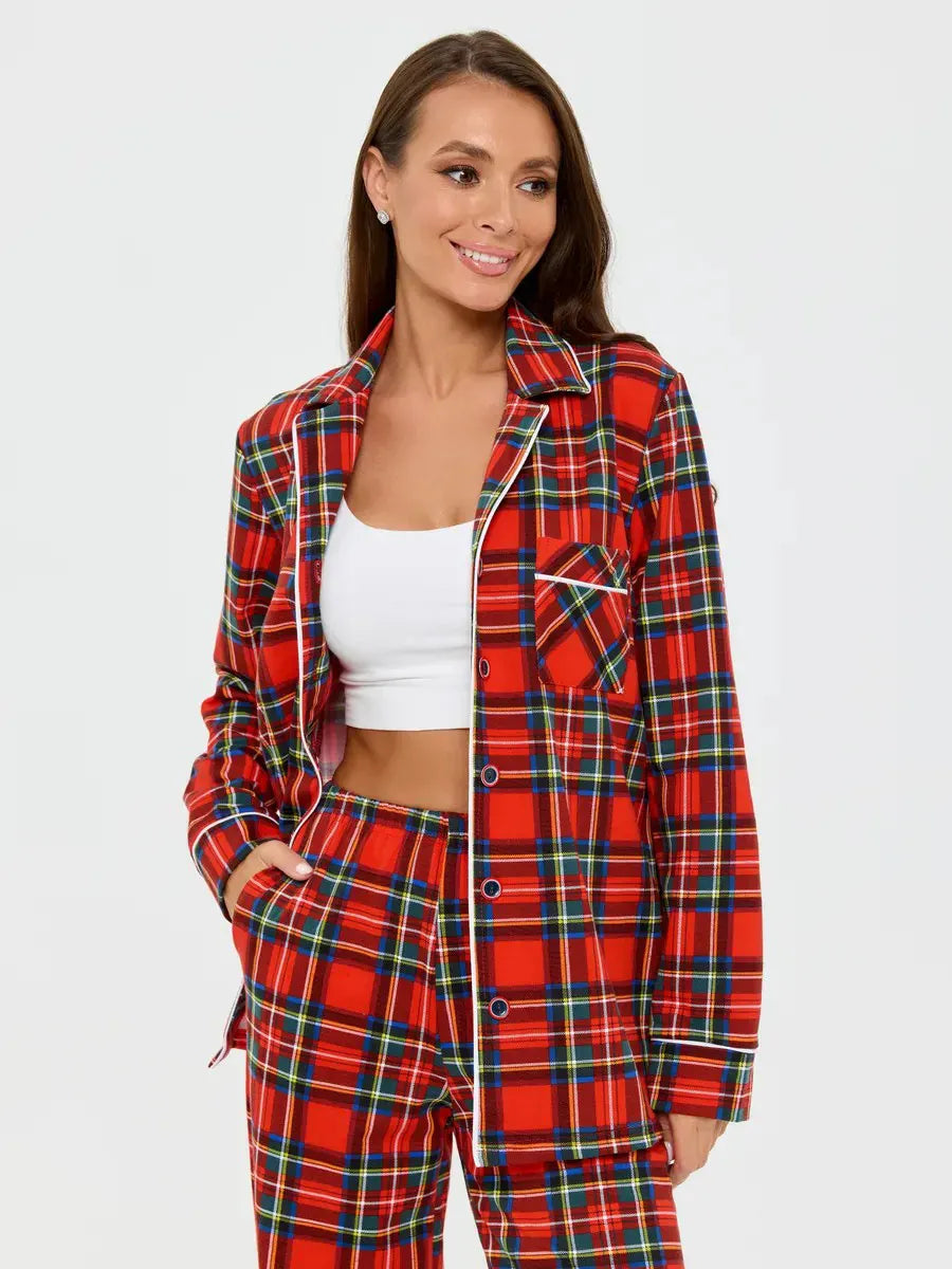 Komplet piżama w krate