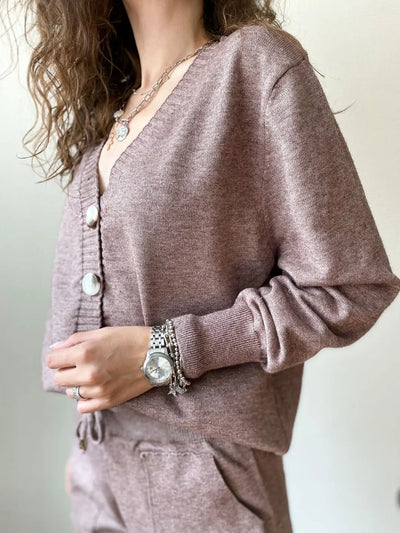 Komplet dzianinowy z kardiganem