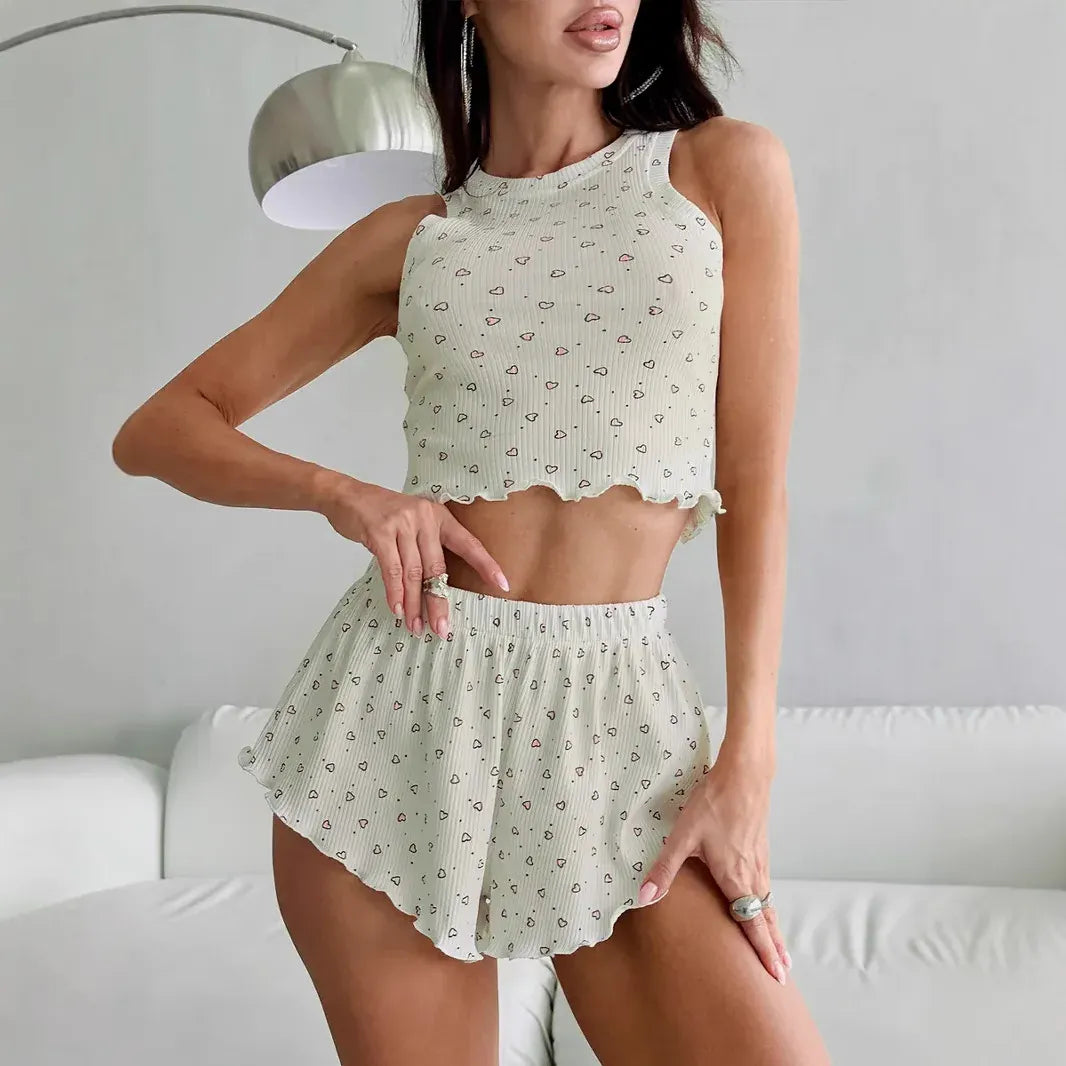 Krótka piżama z nadrukiem