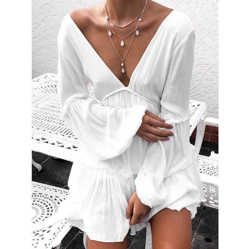 Biała suknia plażowa-Diabolique