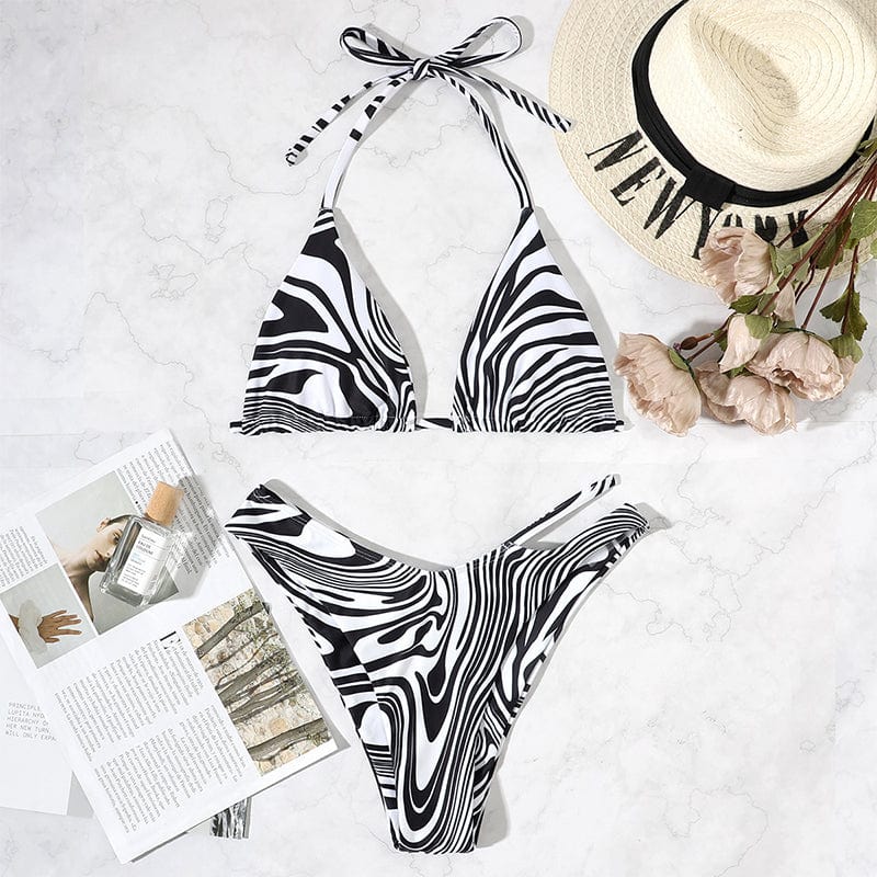 Bikini plażowe w pasy zebry-Diabolique
