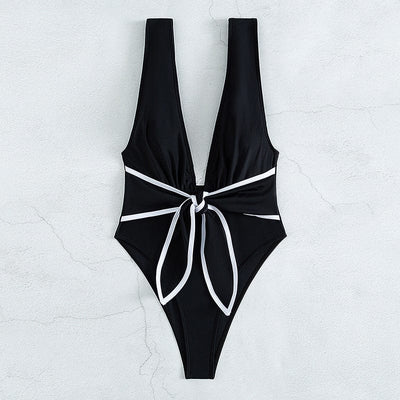Jednoczęściowy kostium kąpielowy z szeroką kokardą-Diabolique