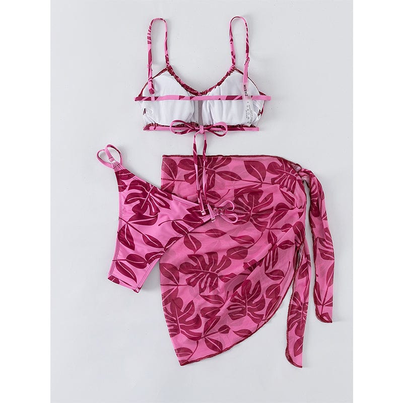 Trzyczęściowy strój kąpielowy bikini i chusta-Diabolique
